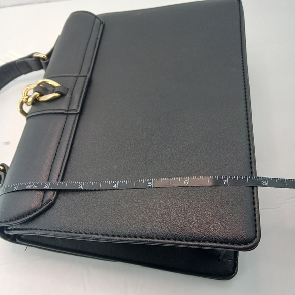 Badgley Mischka Womens Handbag Black Chain Vegan Leather - Picture 6 of 14